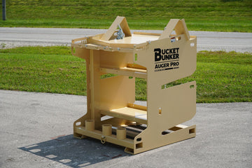 Empty Auger PRO rack showing shelves, lifting points, and three auger-bit pockets.