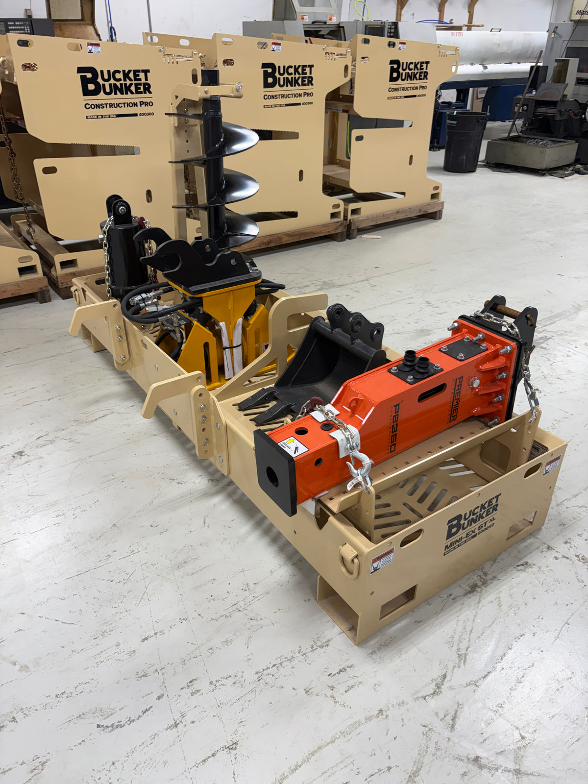 Bucket Bunker working set loaded for transport.