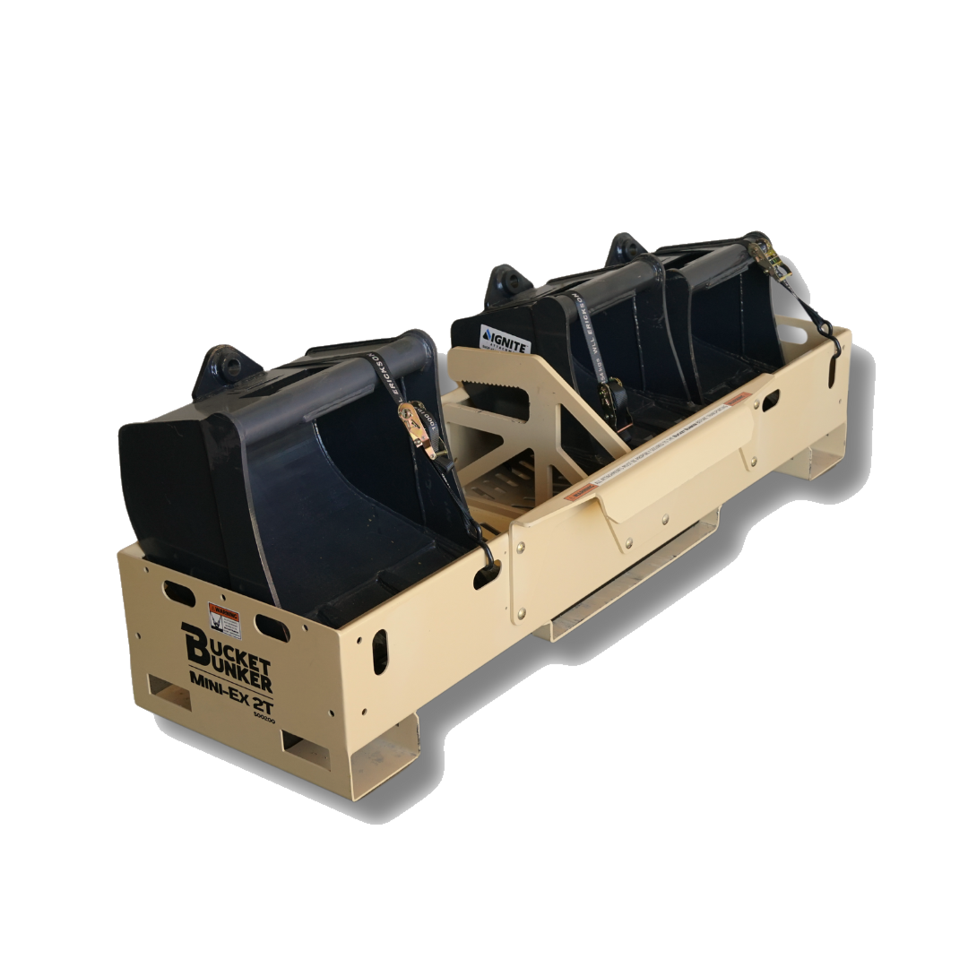 Mini-EX 2T attachment rack isolated for a clear product view.
