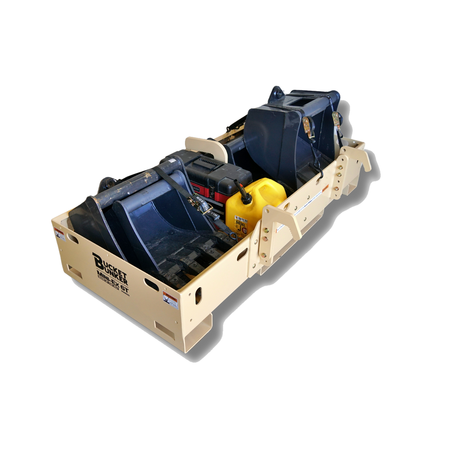 Mini-EX 6T™ Attachment Rack | Bucket Bunker®