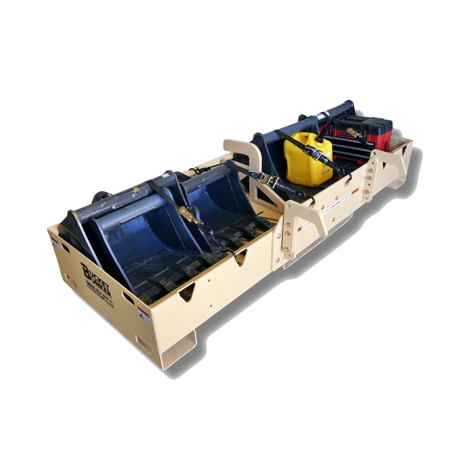 Mini-EX 6T XL attachment rack isolated for a clear product view.