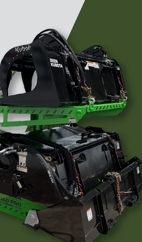 Earlier Road PRO prototype loaded with a pickup broom and grapple.
